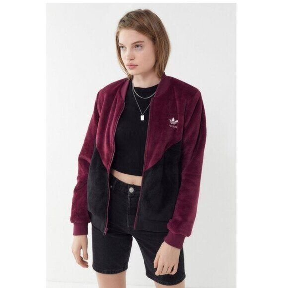 Adidas Colorblocked Fur Bomber Jacket - M - Picture 1 of 7